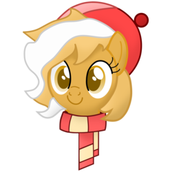 Size: 4200x4201 | Tagged: safe, artist:potato22, oc, oc only, oc:mareota, pony, absurd resolution, bust, clothes, female, hat, mare, scarf, shading, simple background, smiling, solo, transparent background, vector