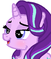 Size: 168x192 | Tagged: safe, artist:thatonefluffs, starlight glimmer, pony, g4, blushing, bust, female, heart eyes, picture for breezies, portrait, simple background, solo, transparent background, wingding eyes