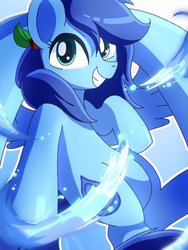 Size: 768x1024 | Tagged: safe, artist:erufi, oc, oc only, pegasus, pony, female, flying, mare, solo, water