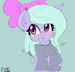 Size: 1900x1802 | Tagged: safe, artist:freefraq, flitter, pegasus, pony, g4, blushing, clothes, cute, female, flitterbetes, hoodie, mare, simple background, solo, wings