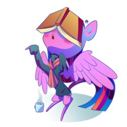 Size: 4093x4093 | Tagged: safe, artist:halem1991, twilight sparkle, alicorn, pony, g4, absurd resolution, adorkable, book, clothes, cute, dork, female, horn, mug, scarf, shirt, simple background, solo, transparent background, twiabetes, twilight sparkle (alicorn), wings