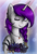 Size: 597x872 | Tagged: safe, oc, oc:windy gearwhisperer, alicorn, pony, bust, cute, dagongarres, flower, gray, purple hair