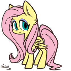 Size: 1000x1000 | Tagged: safe, artist:icicle-niceicle-1517, artist:looji, fluttershy, pegasus, pony, g4, colored, cute, eyeshadow, female, makeup, mare, shyabetes, signature, simple background, solo, transparent background