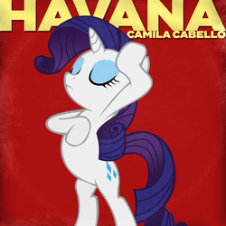 Size: 800x800 | Tagged: dead source, safe, artist:lcpsycho, artist:penguinsn1fan, rarity, pony, g4, album, album cover, bipedal, camila cabello, cover, female, havana, parody, ponified, ponified album cover, solo