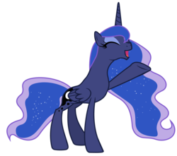 Size: 6000x5300 | Tagged: safe, artist:90sigma, edit, editor:slayerbvc, vector edit, princess luna, alicorn, pony, g4, luna eclipsed, absurd resolution, accessory-less edit, bare hooves, female, mare, missing accessory, raised hoof, simple background, solo, transparent background, vector