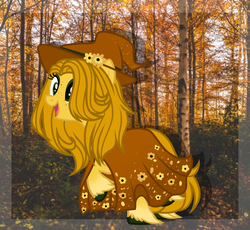 Size: 1807x1659 | Tagged: safe, artist:cloud-fly, oc, oc only, oc:shaiia hakainkel, earth pony, pony, cloak, clothes, female, forest, hat, mare, solo, witch hat