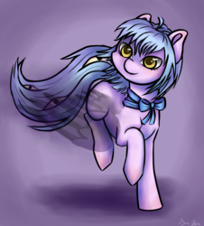 Size: 2277x2514 | Tagged: safe, artist:kysimon, oc, oc only, oc:eyetail, bow, female, gradient background, high res, mare, solo