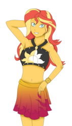 Size: 1271x2238 | Tagged: safe, artist:sandypeacebringer, sunset shimmer, equestria girls, equestria girls specials, g4, my little pony equestria girls: better together, my little pony equestria girls: forgotten friendship, armpits, belly button, clothes, female, simple background, solo, swimsuit, transparent background