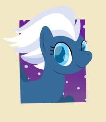 Size: 846x976 | Tagged: safe, artist:phat_guy, derpibooru exclusive, night glider, pegasus, pony, bust, female, frame, gradient background, lineless, looking at you, mare, minimalist, modern art, portrait, raised leg, smiling, solo, spread wings, starry night, stars, wings
