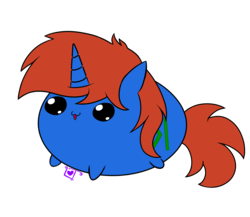 Size: 2300x2000 | Tagged: safe, artist:lullabytrace, oc, oc only, oc:cyberpon3, pony, unicorn, :3, blob, blob ponies, blob pony, chubbie, cute, high res, male, simple background, solo, stallion, transparent background