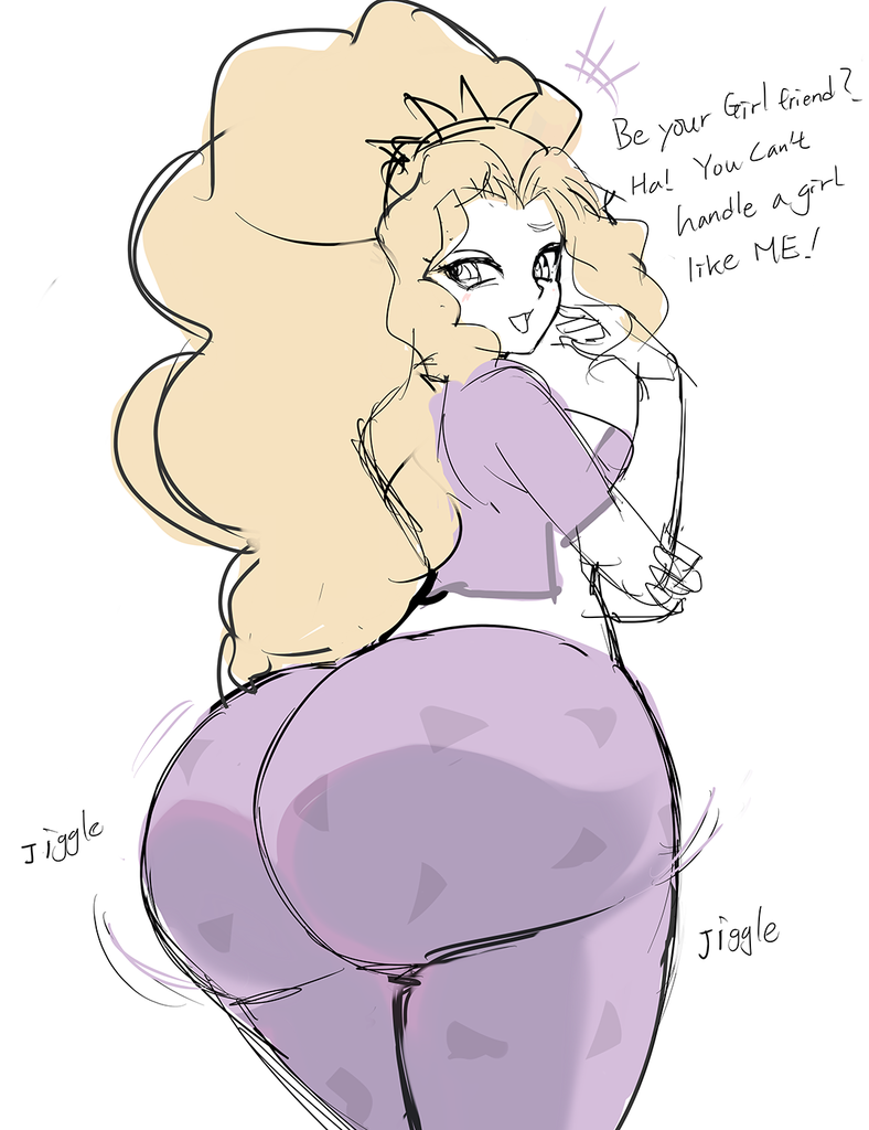 1685454 - suggestive, artist:chigusa, adagio dazzle, equestria girls, g4,  my little pony equestria girls: rainbow rocks, adagio dat-azzle, ass,  blushing, breasts, busty adagio dazzle, butt, clothes, colored sketch,  dialogue, extra thicc, female,