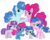 Size: 2520x2016 | Tagged: safe, artist:thecheeseburger, party favor, pinkie pie, oc, earth pony, pony, unicorn, g4, colt, family, female, filly, high res, looking at you, male, mare, offspring, parent:party favor, parent:pinkie pie, parents:partypie, ship:partypie, shipping, simple background, stallion, straight, transparent background