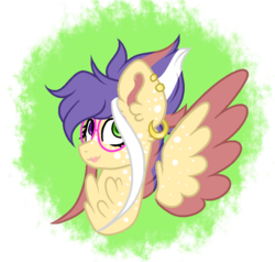 Size: 800x760 | Tagged: safe, artist:mintoria, oc, oc only, oc:kaya, pegasus, pony, female, glasses, heterochromia, mare, simple background, solo, transparent background, two toned wings