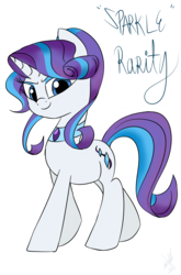 Size: 800x1214 | Tagged: safe, artist:emositecc, rarity, pony, unicorn, comic:sparkle, alternate hairstyle, alternate universe, female, looking at you, mare, simple background, smiling, solo, transparent background