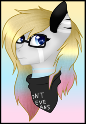 Size: 937x1355 | Tagged: safe, artist:cindystarlight, oc, oc only, oc:starry, pony, bust, clothes, female, glasses, mare, portrait, shirt, solo