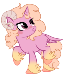 Size: 1195x1381 | Tagged: safe, artist:symphstudio, oc, oc only, oc:morning bliss, original species, pony, female, horn, horns, simple background, solo, transparent background