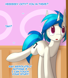 Size: 800x909 | Tagged: safe, artist:erthilo, dj pon-3, vinyl scratch, pony, ask octavia, g4, ask, tumblr