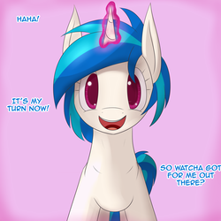 Size: 900x900 | Tagged: safe, artist:erthilo, dj pon-3, vinyl scratch, pony, ask octavia, g4, ask, tumblr