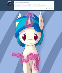 Size: 1280x1504 | Tagged: safe, artist:erthilo, dj pon-3, vinyl scratch, pony, ask octavia, g4, ask, tumblr