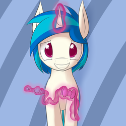 Size: 1280x1280 | Tagged: safe, artist:erthilo, dj pon-3, vinyl scratch, pony, ask octavia, g4, ask, tumblr