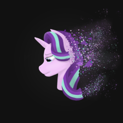 Size: 2490x2490 | Tagged: safe, artist:anonymous sandwich, starlight glimmer, pony, unicorn, g4, bust, crying, disintegration, female, fractal, high res, imminent death, portrait, solo