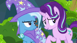 Size: 1280x720 | Tagged: safe, screencap, starlight glimmer, trixie, pony, unicorn, g4, to change a changeling, animated, duo, female, sound, webm