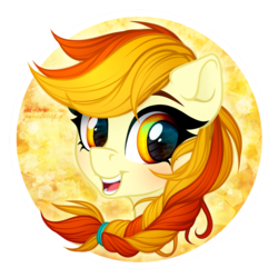 Size: 1234x1234 | Tagged: dead source, safe, artist:vird-gi, oc, oc only, oc:little flame, pony, braid, head only, solo