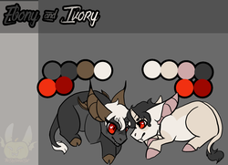 Size: 1296x936 | Tagged: safe, artist:thebigearredbat, oc, oc:ebony, oc:ivory, darkverse, magical gay spawn, offspring, parent:king sombra, parent:pipsqueak, parents:sombrasqueak