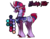 Size: 2176x1700 | Tagged: safe, artist:thebigearredbat, oc, oc only, oc:electric fate, g4, my little pony: the movie, darkverse, magical lesbian spawn, offspring, parent:tempest shadow, parent:twilight sparkle, parents:tempestlight, simple background, solo, transparent background
