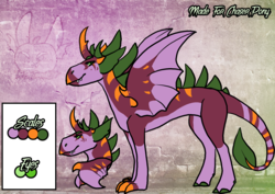 Size: 2232x1584 | Tagged: safe, artist:thebigearredbat, oc, oc only, dragonling, hybrid, interspecies offspring, magical gay spawn, offspring, parent:spike, parent:thorax, parents:thoraxspike, solo