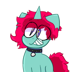 Size: 2000x2000 | Tagged: safe, artist:krowlea, oc, oc only, oc:fran, collar, high res, simple background, solo, transparent background