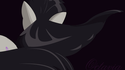 Size: 2560x1440 | Tagged: safe, artist:styroponyworks, octavia melody, earth pony, pony, g4, dark background, female, lineless, mare, minimalist, modern art, simple background, solo, wallpaper