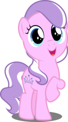 Size: 2467x4428 | Tagged: safe, artist:dashiesparkle edit, edit, edited edit, editor:slayerbvc, vector edit, diamond tiara, earth pony, pony, g4, accessory-less edit, cropped, cute, diamondbetes, female, filly, missing accessory, raised hoof, simple background, solo, transparent background, vector