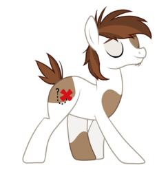 Size: 700x717 | Tagged: safe, artist:f2u-mlp-vectors, edit, vector edit, pipsqueak, earth pony, pony, g4, adult, coat markings, eyes closed, male, older, older pipsqueak, piebald coat, pinto, simple background, solo, stallion, transparent background, vector