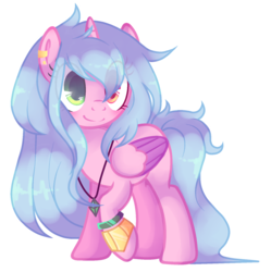 Size: 1648x1657 | Tagged: safe, artist:poppyglowest, oc, oc only, oc:toralina, alicorn, pony, alicorn oc, colored pupils, colored wings, colored wingtips, female, heterochromia, jewelry, looking at you, mare, necklace, raised hoof, simple background, solo, transparent background