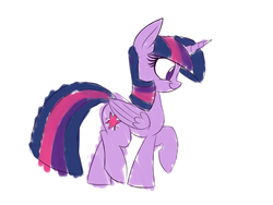 Size: 1000x750 | Tagged: safe, artist:heir-of-rick, twilight sparkle, alicorn, pony, g4, cute, female, mare, raised hoof, simple background, smiling, solo, twiabetes, twilight sparkle (alicorn), white background