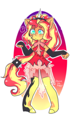 Size: 819x1280 | Tagged: safe, artist:jackytheripperart, sunset shimmer, equestria girls, equestria girls specials, g4, my little pony equestria girls: better together, my little pony equestria girls: forgotten friendship, clothes, humans doing horse things, ponied up