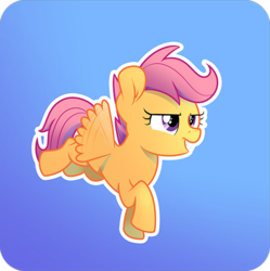 Size: 500x502 | Tagged: safe, artist:atomic8497, scootaloo, pony, g4, female, gradient background, solo