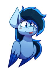 Size: 994x1406 | Tagged: safe, artist:crownedspade, oc, oc only, oc:sky streak, pegasus, pony, bust, female, mare, portrait, simple background, solo, tongue out, transparent background