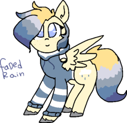 Size: 510x494 | Tagged: safe, artist:nootaz, oc, oc only, oc:faded rain, pegasus, pony, clothes, simple background, transparent background, unshorn fetlocks