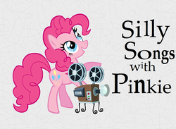 Size: 1236x905 | Tagged: artist needed, safe, edit, pinkie pie, g4, projector, silly songs, silly songs with pinkie, song in the comments, song of the cebu, title card, veggietales