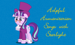 Size: 1642x994 | Tagged: artist needed, safe, edit, snowfall frost, starlight glimmer, g4, silly songs, song in the comments, title card, veggietales