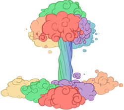 Size: 10800x9609 | Tagged: safe, artist:somepony, g4, lesson zero, absurd resolution, mushroom cloud, no pony, rainbow nuke, simple background, transparent background, vector