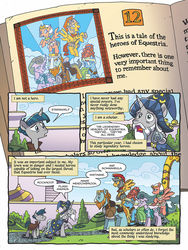 Size: 768x1024 | Tagged: safe, artist:tonyfleecs, idw, official comic, flash magnus, meadowbrook, mistmane, rockhoof, somnambula, star swirl the bearded, stygian, earth pony, pegasus, pony, unicorn, g4, legends of magic, spoiler:comic, spoiler:comiclom12, bag, canterlot, canterlot gardens, curved horn, cute, female, horn, male, mane six opening poses, mare, meadowcute, pillars of equestria, preview, somnambetes, stallion