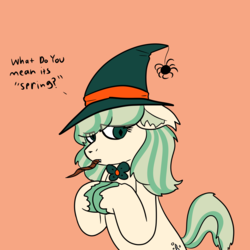 Size: 5000x5000 | Tagged: safe, artist:kiwiscribbles, oc, oc only, earth pony, pony, spider, absurd resolution, hat, solo, witch pony