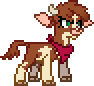 Size: 94x86 | Tagged: safe, artist:botchan-mlp, arizona (tfh), cow, them's fightin' herds, animated, bandana, cloven hooves, community related, female, pixel art, simple background, solo, sprite, transparent background