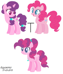 Size: 748x878 | Tagged: safe, artist:katja060902, pinkie pie, sugar belle, oc, g4, female, lesbian, magical lesbian spawn, offspring, parent:pinkie pie, parent:sugar belle, parents:sugarpie, ship:sugarpie, shipping