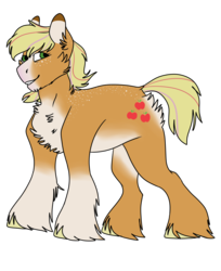 Size: 3024x3700 | Tagged: safe, artist:cerulean-k, applejack, g4, cheek fluff, chest fluff, ear fluff, female, high res, simple background, solo, transparent background, unshorn fetlocks