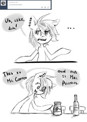 Size: 1088x1530 | Tagged: safe, artist:moonlightfl, oc, oc only, oc:moonlight flare, alcohol, ask, coffee, comic, lonely, tumblr
