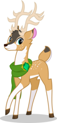 Size: 588x1272 | Tagged: safe, artist:mlp-trailgrazer, oc, oc only, oc:tyandaga, deer, brooch, clothes, male, scarf, show accurate, simple background, smiling, solo, transparent background, vector